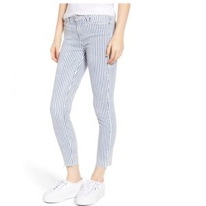 Paige Verdugo Crop Skinny Sky Blue Stripe Size 27